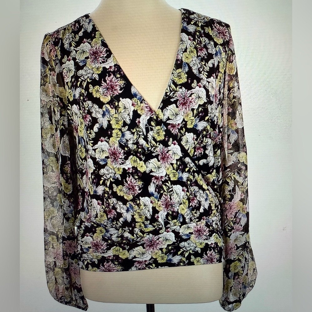 Express Faux Wrap Floral Blouse NWT Size XL